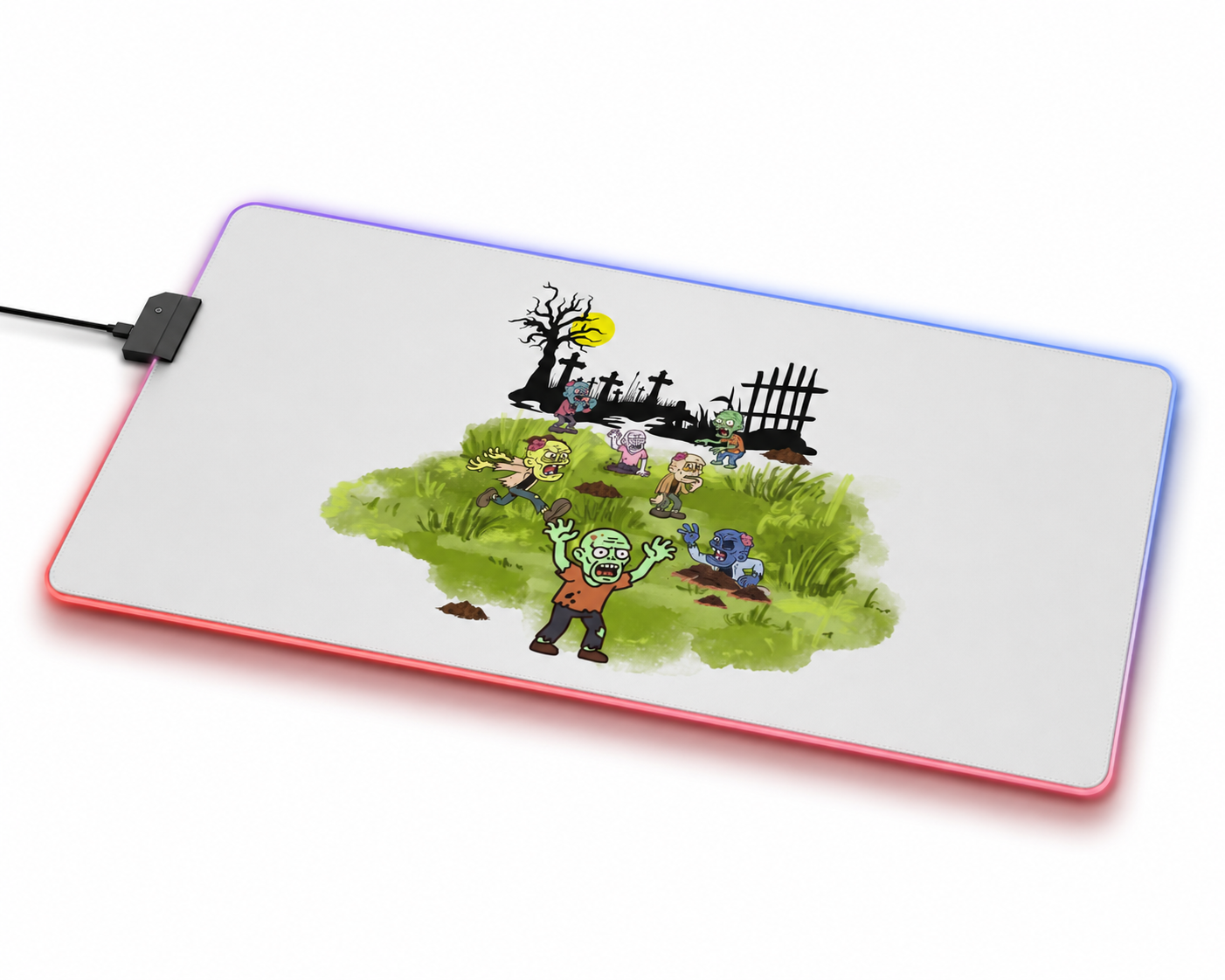 Gaming LED Desk Mat – Graveyard Shift