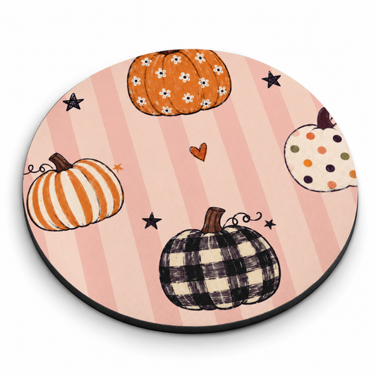 Round Mouse Pad – Pumpkin Picnic