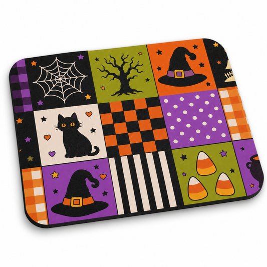 Rectangle Mouse Pad – Spooky Patchwork