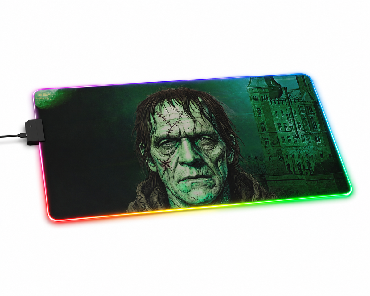 Gaming LED Desk Mat – Stitched in Darkness