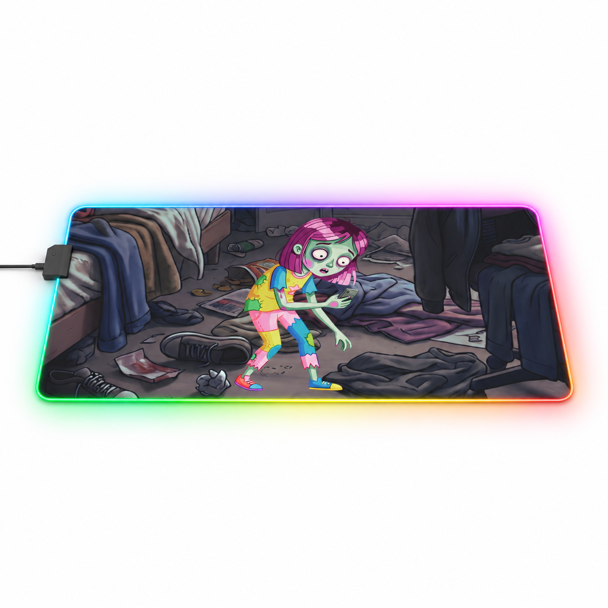 Gaming LED Desk Mat – Game Over