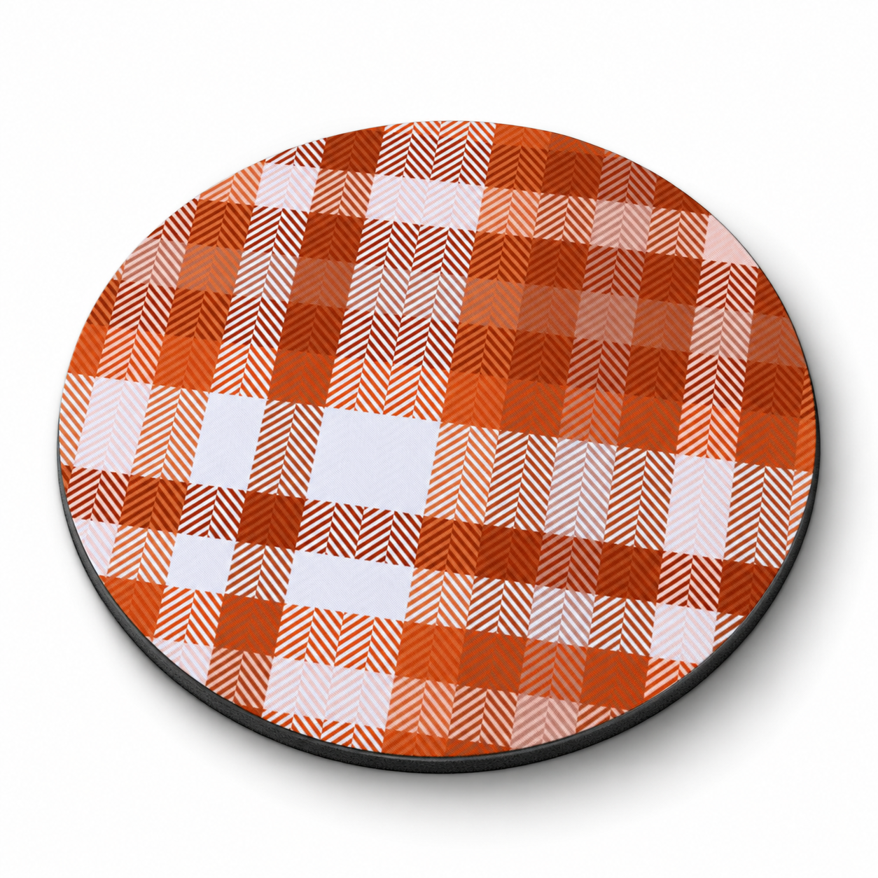 Round Mouse Pad – Spiced Plaid