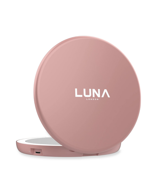 Compact LED Travel Makeup Mirror - 7X Magnification, 3 Light Modes, Rechargeable