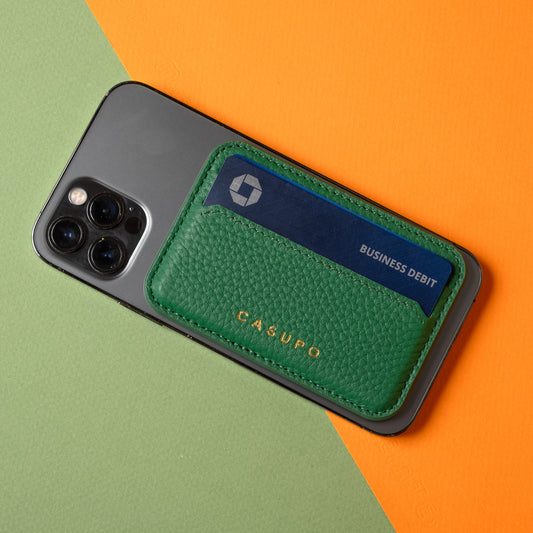 MagSafe Leather Wallet – Slim RFID Card Storage for iPhone