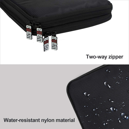 Double Layer Electronics Organizer Bag – Water-Resistant, Padded Tech Case, Fits iPad Mini, Travel-Ready (9.8" x 7" x 1")