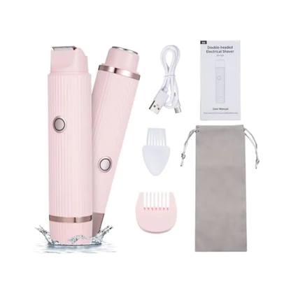 Dual-Head Electric Shaver – Body Hair Trimmer (0.3–6mm) + Smooth Shaving Head for Close Grooming