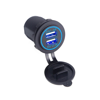 Dual USB Socket Mount Car Charger – Waterproof Panel Port