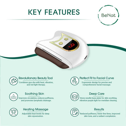 At-Home Spa Skincare Bundle – LED Face & Neck Therapy, Electric Gua Sha, Microcurrent Facial Toning Set