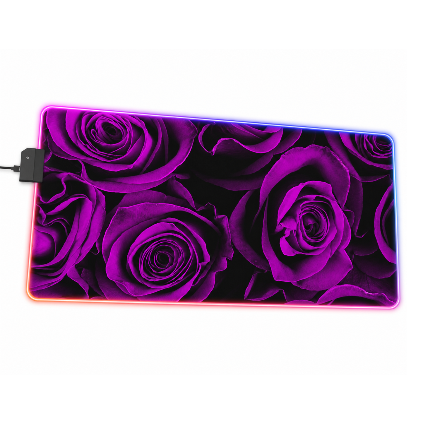 Gaming LED Desk Mat – Amethyst Roses