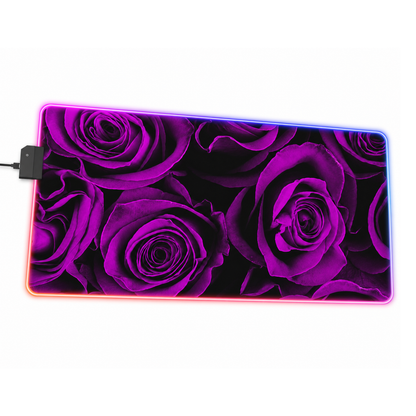 Gaming LED Desk Mat – Amethyst Roses