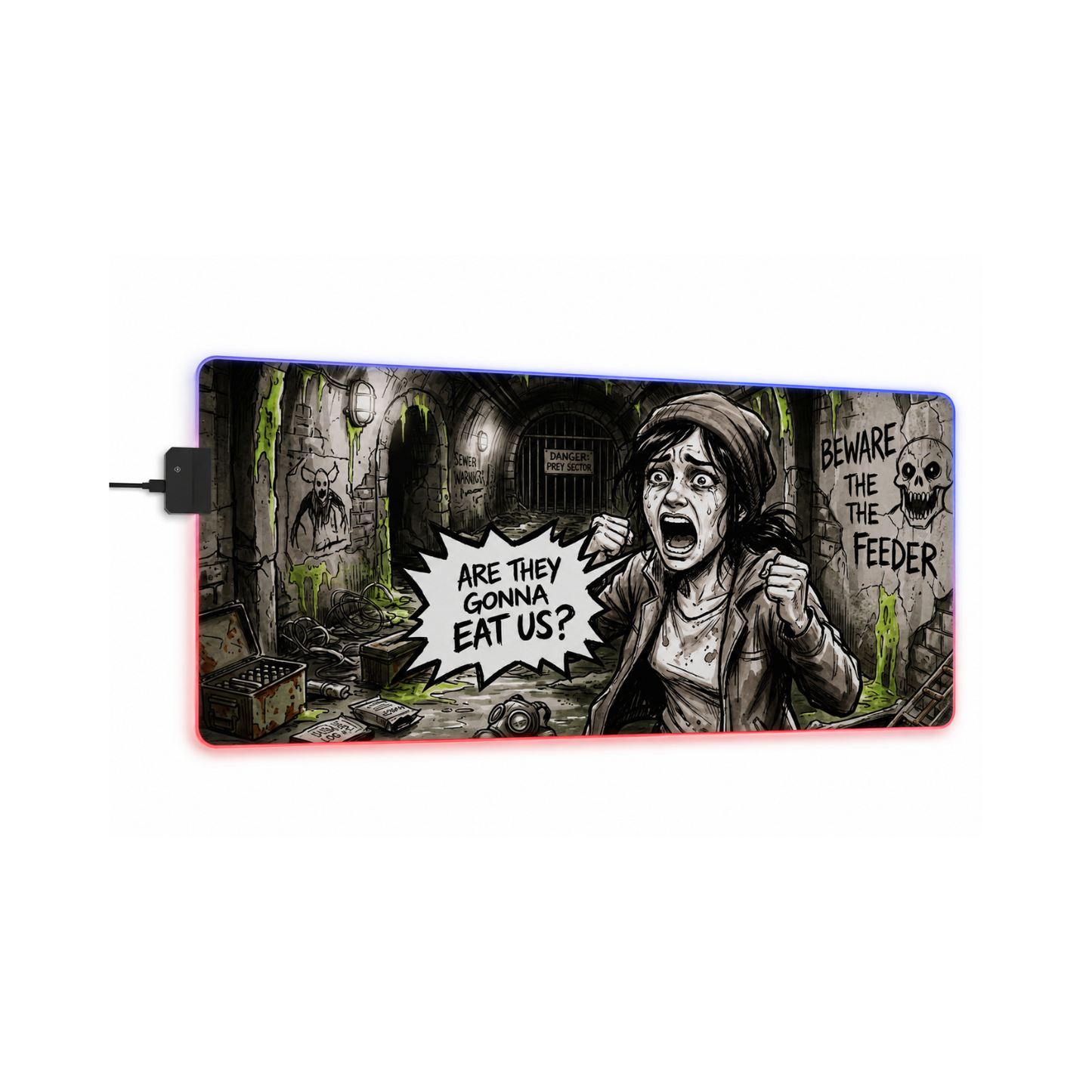 Gaming LED Desk Mat – Brains Only