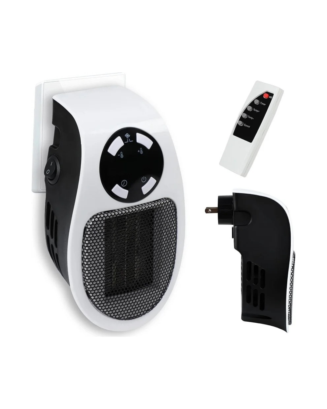 Eco Plug in Electric Heater Wall Outlet Space Heater with Energy Efficient Low Noise Room Heater Portable Heaters for Indoor Use