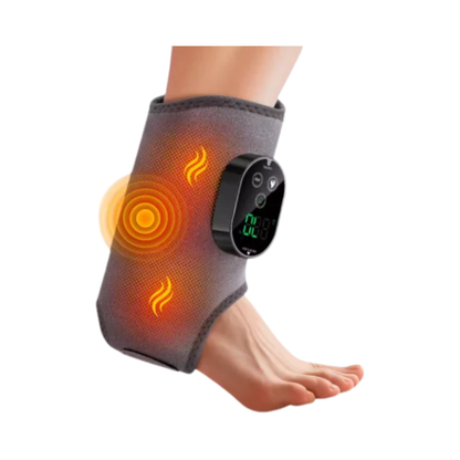 Electric Foot & Ankle Massager - 3/5 Vibration Gears with Hot Compress Ankle Wrap Brace for Muscle Relaxation & Health Care