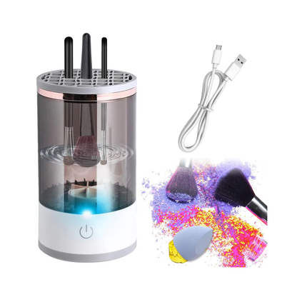 Electric Makeup Brush Cleaner with Cleaning Mat – 7000 RPM Motor, 2 Modes (Auto + Handheld), Silicone Container, USB Charging, Removes 99% Residue, All Brush Sizes, Travel-Friendly