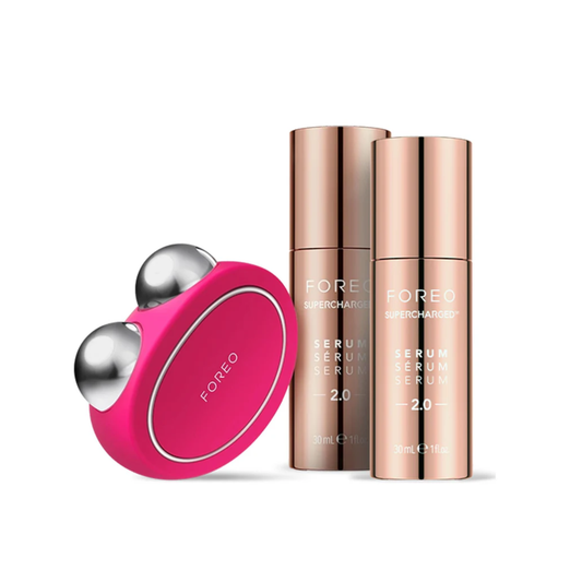 FOREO BEAR Microcurrent Face Lift Set – FDA-Cleared Sculpting Device, T-Sonic Pulsations, 2 x 30mL Conductive Serums