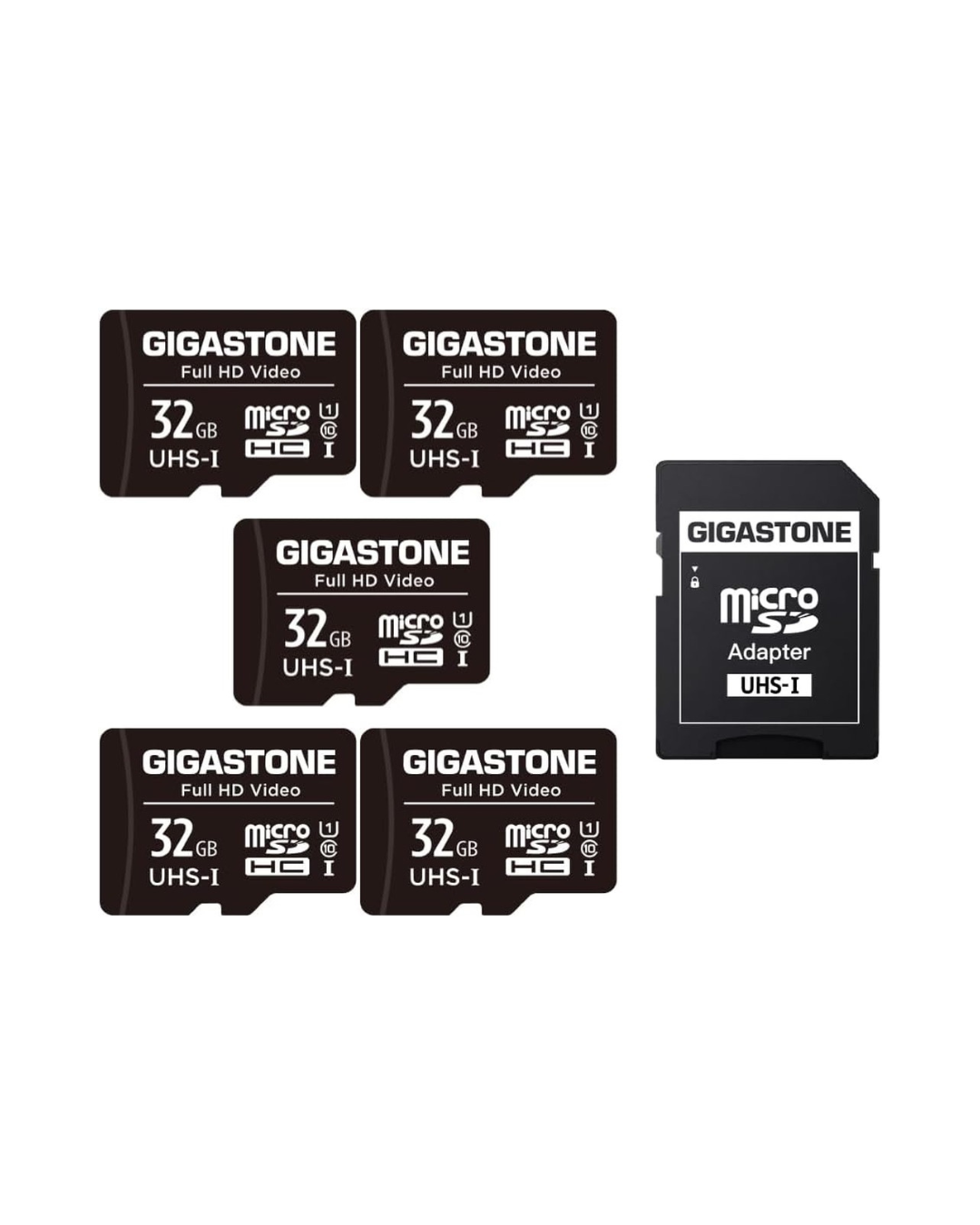 32GB Micro SD Card 5-Pack, Full HD Video, Surveillance Security Cam Action Camera Drone, 90Mb/S Micro SDHC UHS-I U1 C10 Class 10