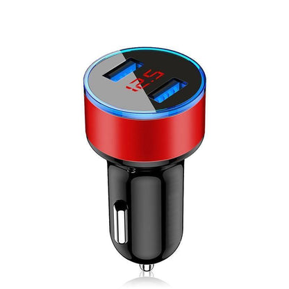 Car Charger with Voltage Display – Dual USB Fast Charging