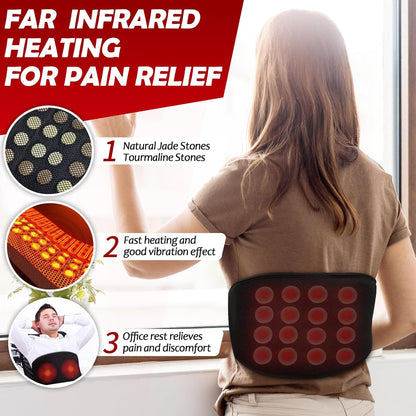 Far Infrared Heating Massage Belt – Adjustable Heat to 159°F, Vibrating Back & Waist Relief