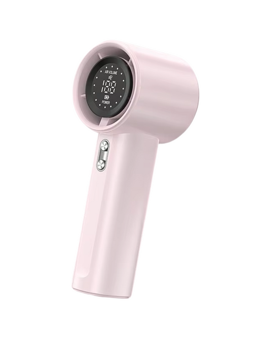 USB Rechargeable Handheld Fan - 100-Speed Digital Display Portable Turbo Fan