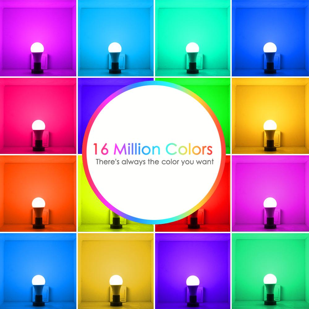 Wi-Fi Smart RGB + White Light Bulb - Alexa/Google Home Compatible - Dimmable, Timer, Color Changing