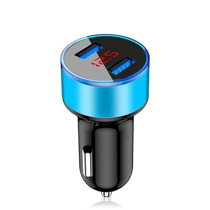 Car Charger with Voltage Display – Dual USB Fast Charging