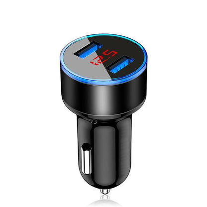 Car Charger with Voltage Display – Dual USB Fast Charging