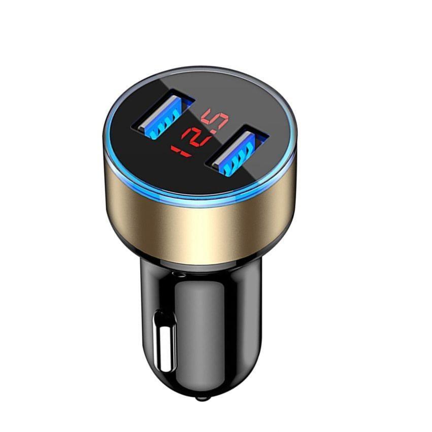Car Charger with Voltage Display – Dual USB Fast Charging