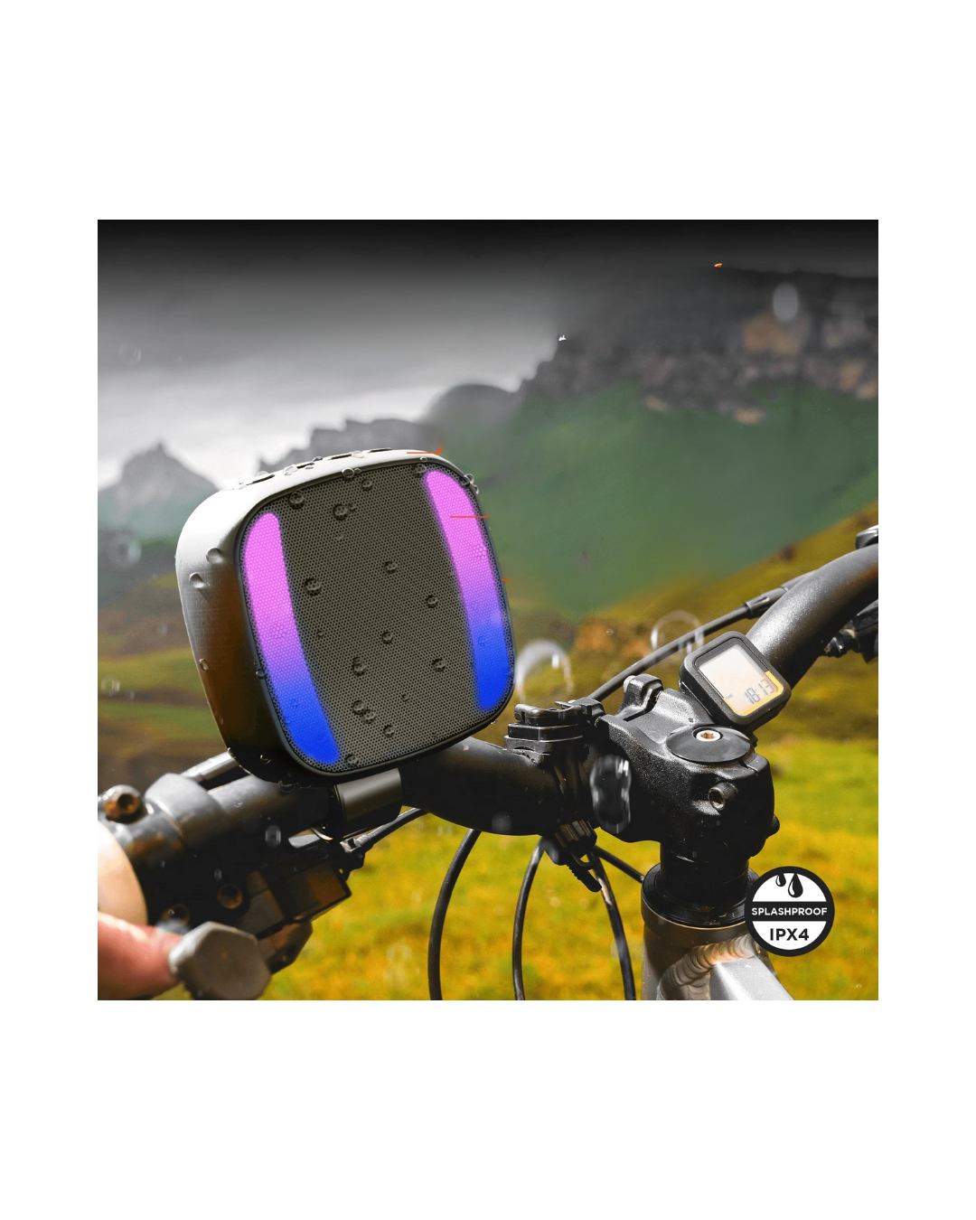 Hypergear Spin Cycle LED Wireless Bike Speaker - Bluetooth, LED Lights, Portable Cycling Audio