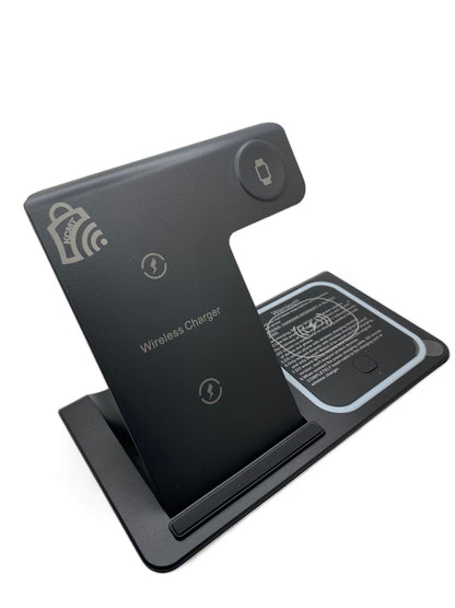 Cargador inalámbrico plegable 3 en 1: estación de carga rápida para múltiples dispositivos