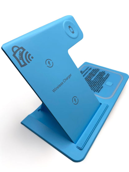 Cargador inalámbrico plegable 3 en 1: estación de carga rápida para múltiples dispositivos