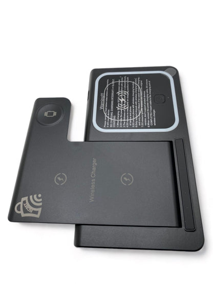 Cargador inalámbrico plegable 3 en 1: estación de carga rápida para múltiples dispositivos