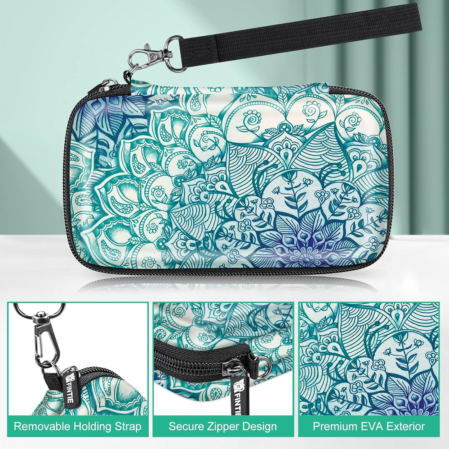 Hard EVA Protective Carrying Case for Kodak Instant Cameras and Printers – Shockproof, Soft Interior, Mesh Pocket, Shoulder Strap, Emerald, Travel-Ready for Step/Mini 2 HD/Printomatic/Smile