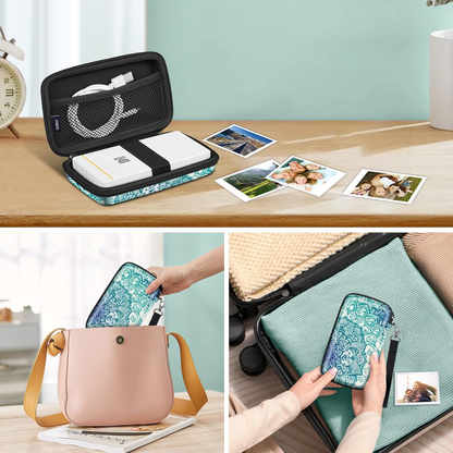 Hard EVA Protective Carrying Case for Kodak Instant Cameras and Printers – Shockproof, Soft Interior, Mesh Pocket, Shoulder Strap, Emerald, Travel-Ready for Step/Mini 2 HD/Printomatic/Smile