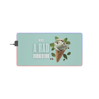 Gaming LED Desk Mat – Never a Bad Connection Mint Ice Cream