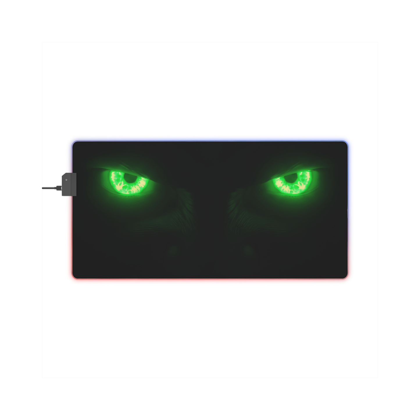 LED Gaming Mouse Pad – Neon Green Monster Eyes