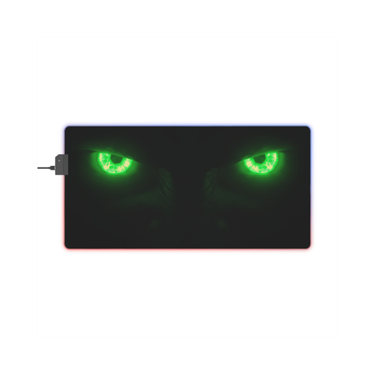LED Gaming Mouse Pad – Neon Green Monster Eyes