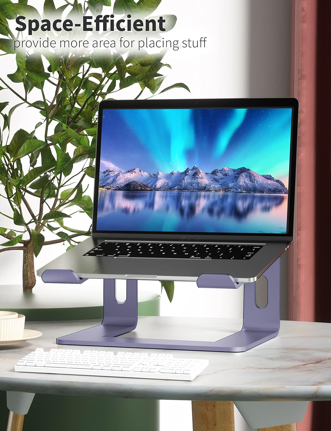 SOUNDANCE Ergonomic Aluminum Laptop Stand (LS1) – Fits 10" to 15.6" Laptops, 6" Eye-Level Lift, Detachable Portable Design, Ventilated Cooling, Non-Slip Rubber Grip, Desk Organizer