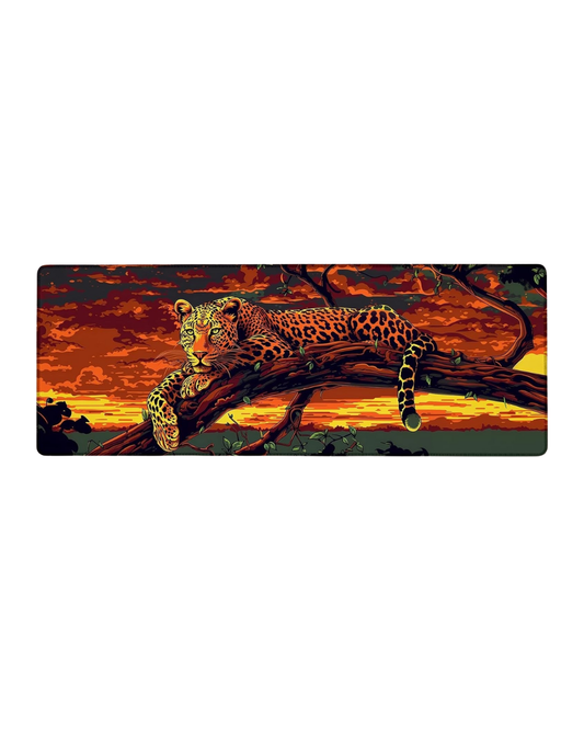 Leopard Gaming Mouse Pad Extended Desk Mat – 31.5" x 11.8" Large Waterproof Keyboard & Mouse Pad, Stain-Resistant, Flat No-Curl Design for PC/Laptop