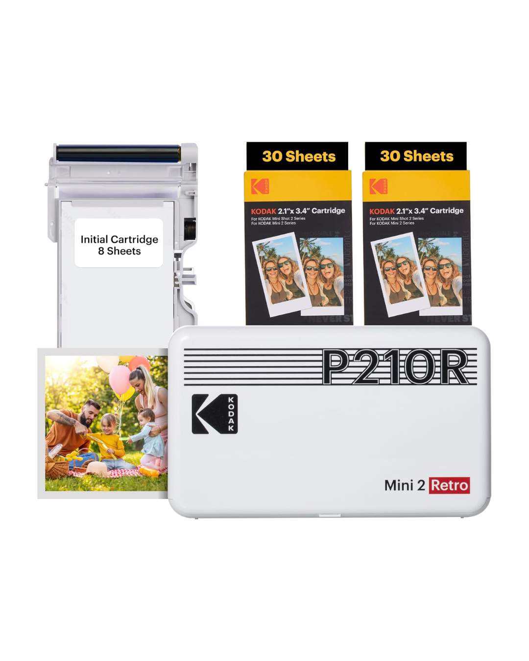 Mini Retro Photo Printer: 68 Sheet Bundle
