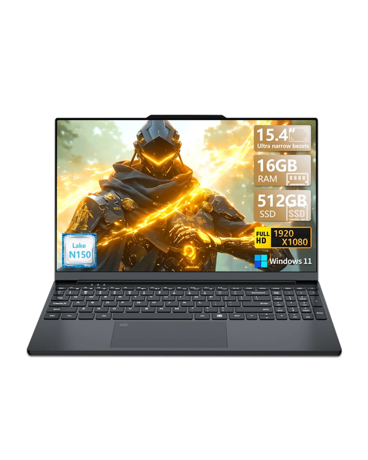 15.4" Windows 11 Pro Laptop - N150 Processor, 16GB RAM, 512GB SSD, FHD Display