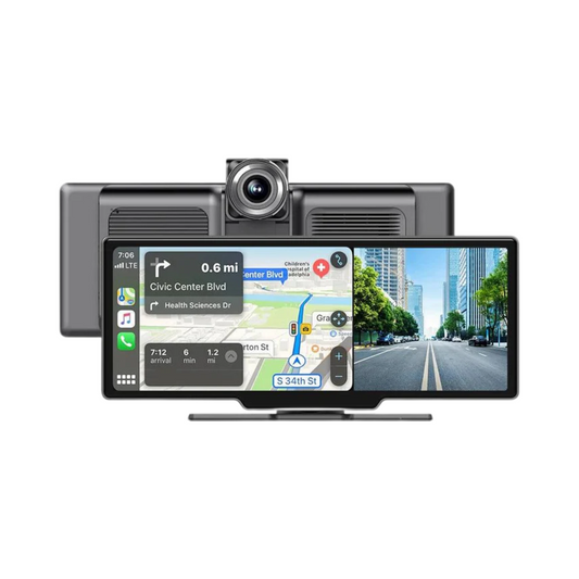 4K Dash Cam Mirror - 10.26" Display with Wireless Carplay/Android Auto GPS
