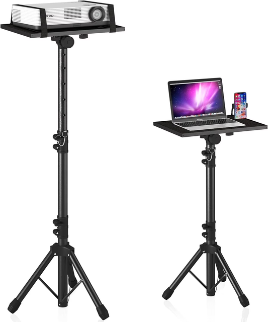 Adjustable Projector/Laptop Tripod Stand - Height 23.5-46.5 Inches with Phone Holder