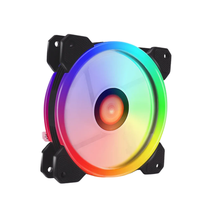 RGB PC Cooling Fan - 120mm Quiet, LED Adjustable with IR Remote for CPU