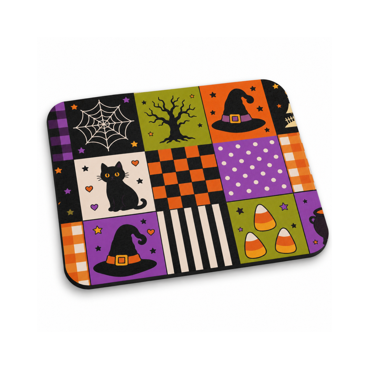 Rectangle Mouse Pad – Spooky Patchwork