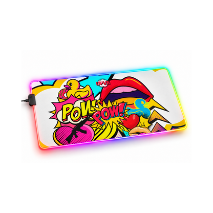 Pop Art LED Gaming Mouse Pad — POW! Comic RGB Desk Mat