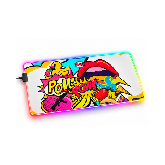 Pop Art LED Gaming Mouse Pad — POW! Comic RGB Desk Mat