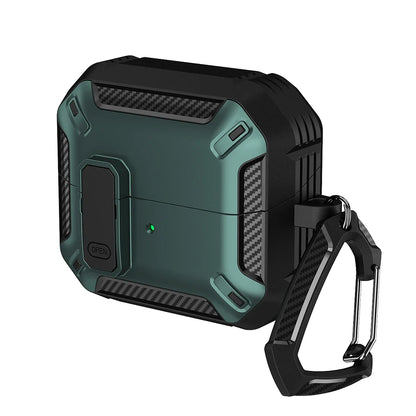 Carbon Fiber Switch Case Cover for Samsung Galaxy Buds 3/Buds 3 Pro – Hard Shell Protection, Secure Lock, Includes Cleaning Kit