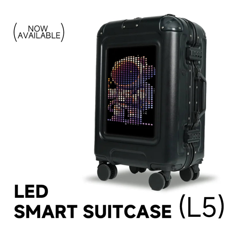 LED Smart Suitcase Trip Cabin Luggage Travel Suitcases Cabin Carrier 20 Inch Carrier Trolley Case Carry-On Suitcase