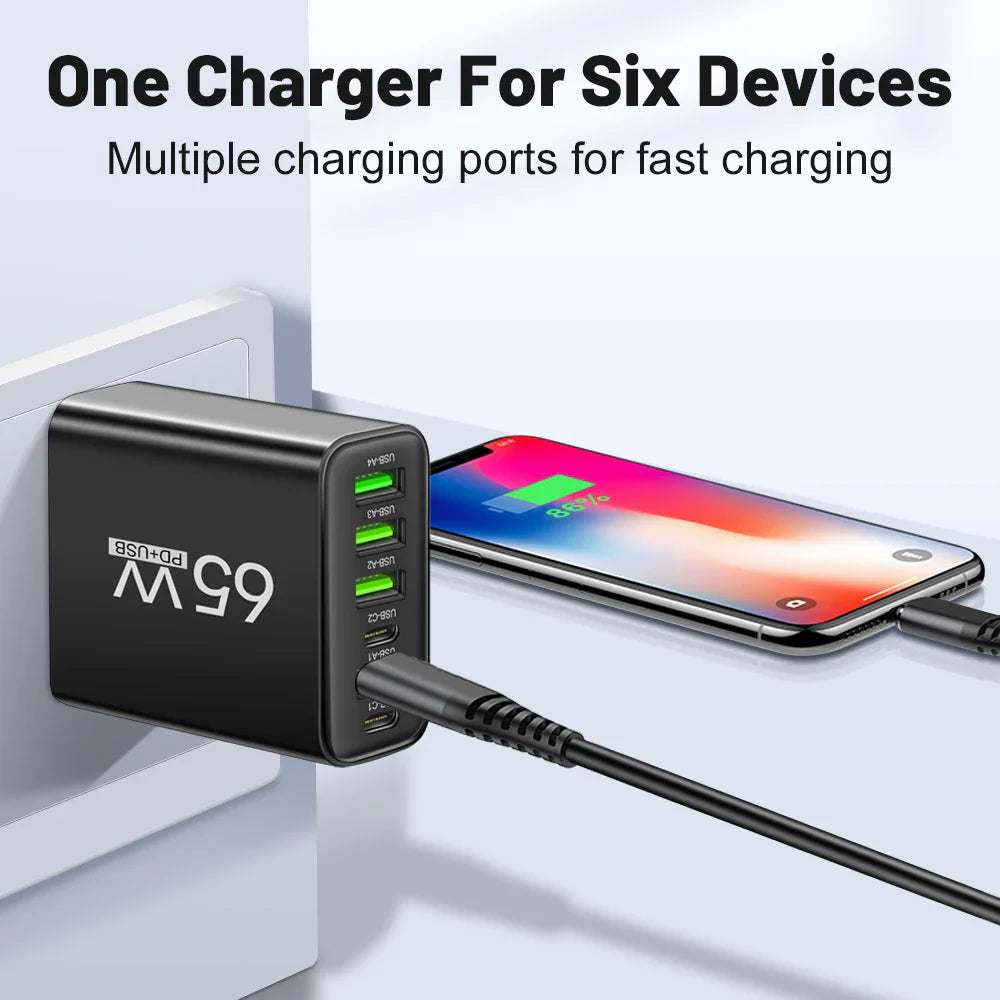 USB Wall Charger – 6-Port Fast Charging