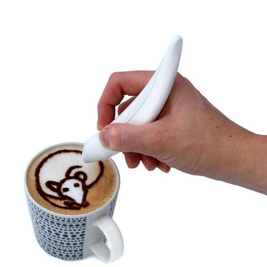 Electrical Latte Art Pen Cake Decoration Pen Coffee Carving Pen for Coffee Cake Baking Pastry Tools White